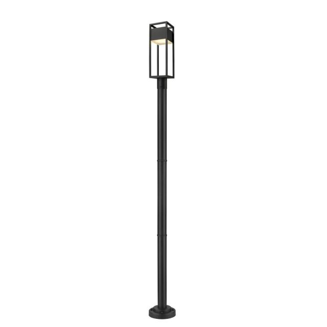 Z-Lite Lighting 585PHMR-567P-BK-LED Barwick 1 Light 95 Inch Tall LED Outdoor Post Mounted Fixture in Black with Etched Glass