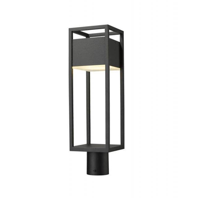 Z-Lite Lighting 585PHMR-BK-LED Barwick 1 Light 21 Inch Tall LED Outdoor Post Mounted Fixture in Black with Etched Glass