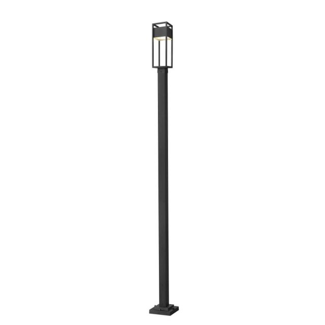 Z-Lite Lighting 585PHMS-536P-BK-LED Barwick 1 Light 114 Inch Tall LED Outdoor Post Mounted Fixture in Black with Etched Glass