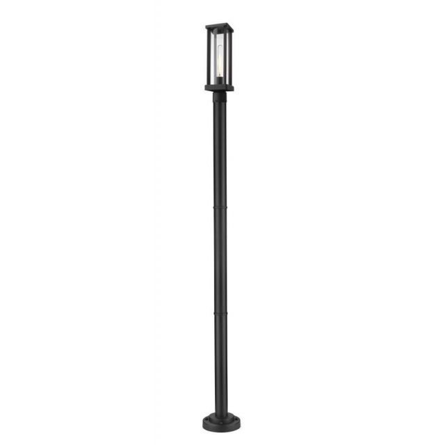 Z-Lite Lighting 586PHMR-567P-BK Glenwood 1 Light 89 Inch Tall Outdoor Post Mounted Fixture in Black with Clear Glass