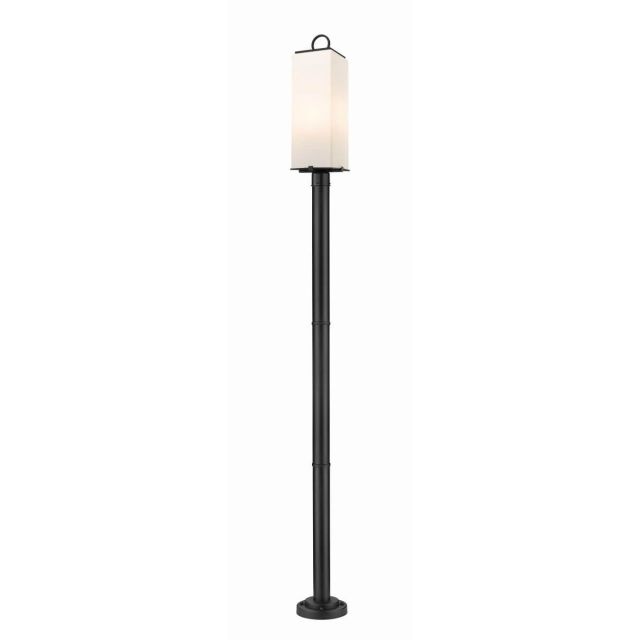 Z-Lite Lighting Sana 3 Light 100 Inch Tall Outdoor Post Mount in Black with White Opal Glass 593PHBR-567P-BK