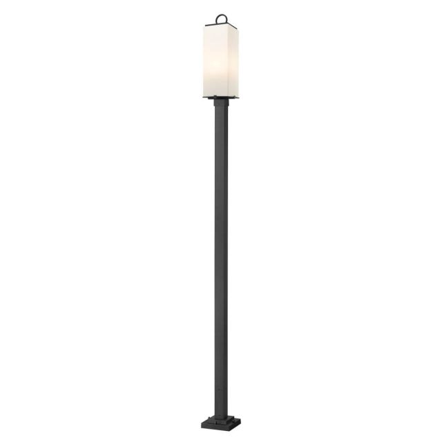 Z-Lite Lighting Sana 3 Light 120 Inch Tall Outdoor Post Mount in Black with White Opal Glass 593PHBS-536P-BK