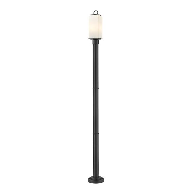 Z-Lite Lighting Sana 2 Light 94 Inch Tall Outdoor Post Mount in Black with White Opal Glass 593PHMR-567P-BK
