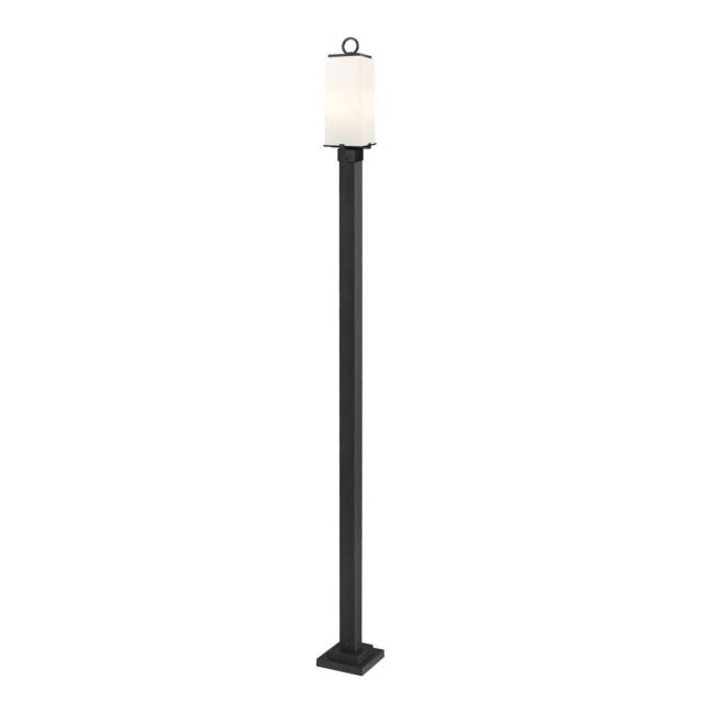 Z-Lite Lighting 593PHMS-536P-BK Sana 2 Light 114 Inch Tall Outdoor Post Mount in Black with White Opal Glass
