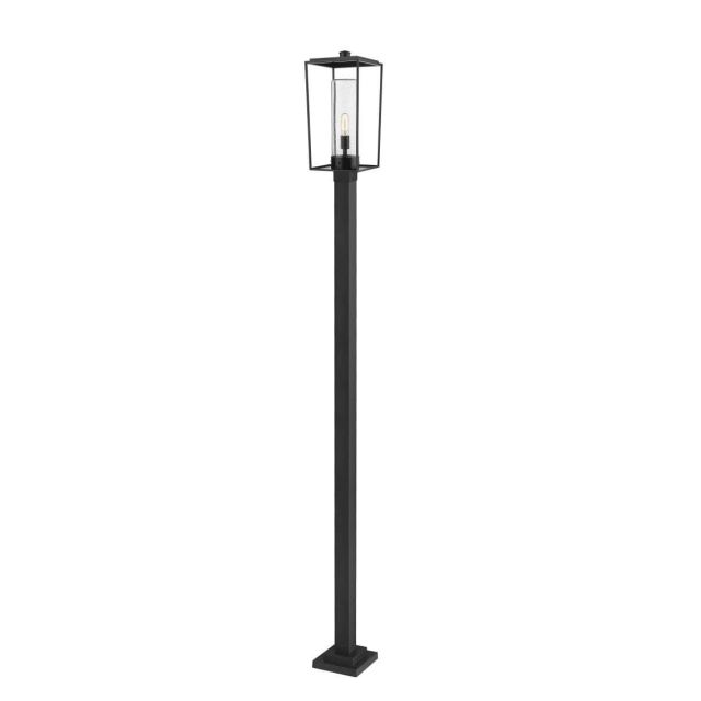 Z-Lite Lighting Sheridan 1 Light 116 Inch Tall Outdoor Post Mount in Black with Seedy Glass 594PHBS-536P-BK
