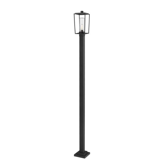 Z-Lite Lighting Sheridan 1 Light 111 Inch Tall Outdoor Post Mount in Black with Seedy Glass 594PHMS-536P-BK