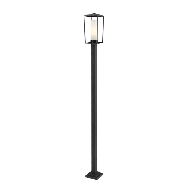 Z-Lite Lighting Sheridan 1 Light 116 Inch Tall Outdoor Post Mount in Black with White Opal Glass 595PHBS-536P-BK