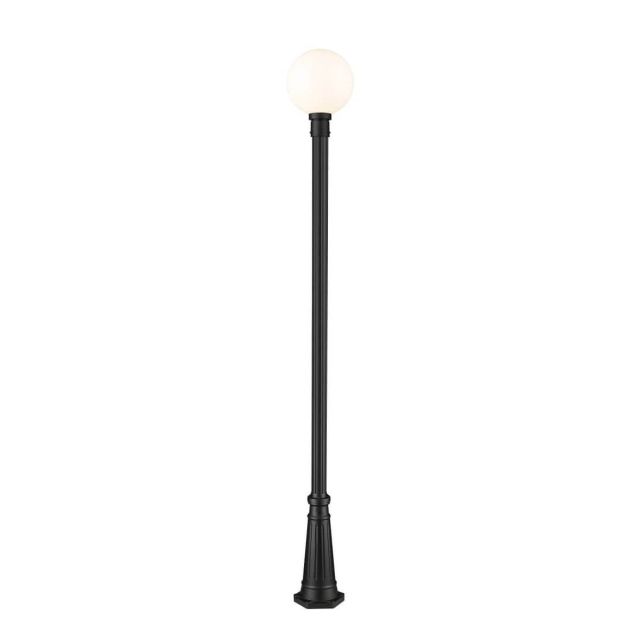 Z-Lite Lighting Laurent 1 Light 110 inch Tall Outdoor Post Mount Light in Black with Opal Glass 597PHB-519P-BK