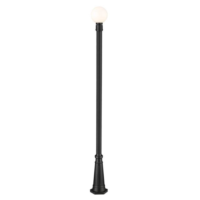 Z-Lite Lighting Laurent 1 Light 106 inch Tall Outdoor Post Mount Light in Black with Opal Glass 597PHM-519P-BK