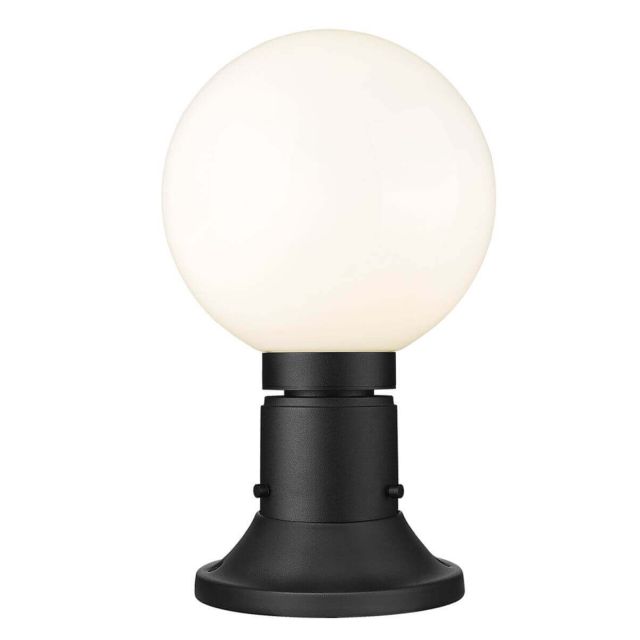 Z-Lite Lighting Laurent 1 Light 14 inch Tall Outdoor Pier Mount Light in Black with Opal Glass 597PHM-553PM-BK