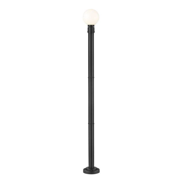 Z-Lite Lighting Laurent 1 Light 85 inch Tall Outdoor Post Mount Light in Black with Opal Glass 597PHM-567P-BK