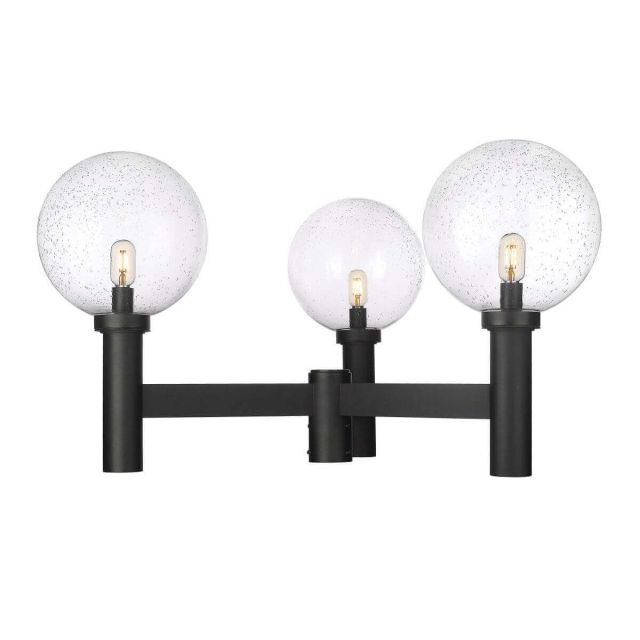 Z-Lite Lighting Laurent 3 Light 23 inch Tall Outdoor Post Mount Light in Black with Clear Seedy Glass 599BP3-BK