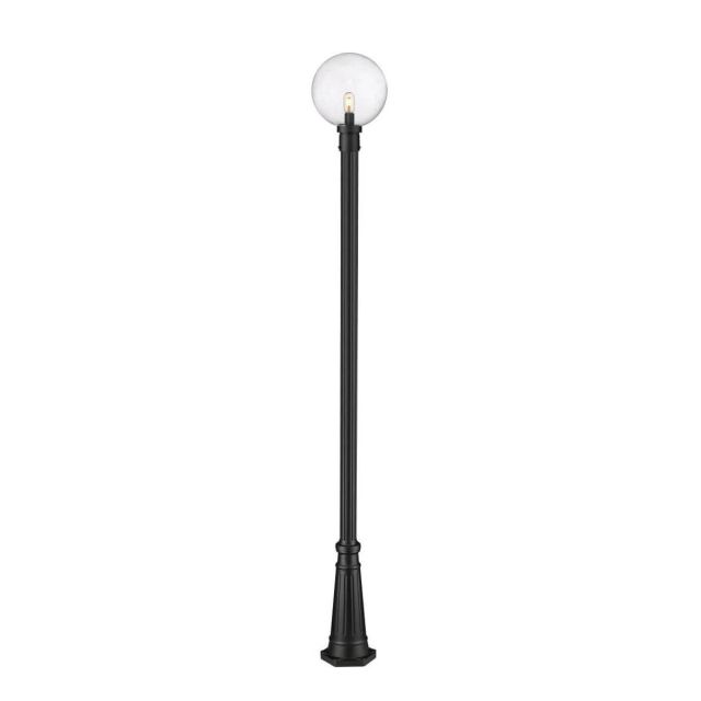 Z-Lite Lighting Laurent 1 Light 110 inch Tall Outdoor Post Mount Light in Black with Clear Seedy Glass 599PHB-519P-BK