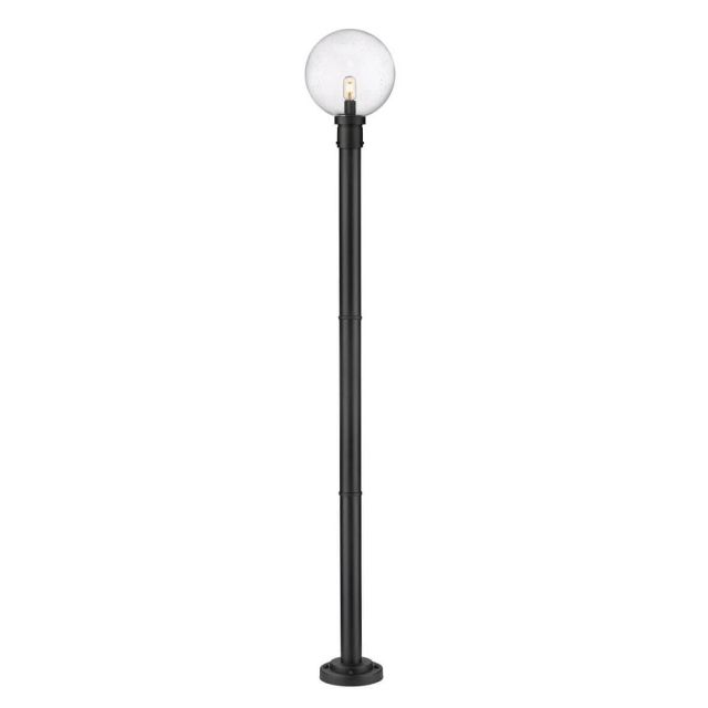 Z-Lite Lighting Laurent 1 Light 90 inch Tall Outdoor Post Mount Light in Black with Clear Seedy Glass 599PHB-567P-BK