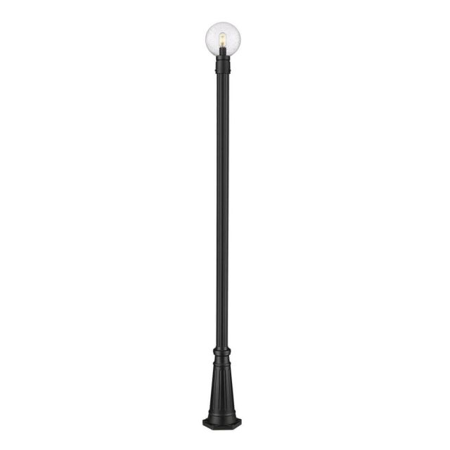 Z-Lite Lighting Laurent 1 Light 106 inch Tall Outdoor Post Mount Light in Black with Clear Seedy Glass 599PHM-519P-BK