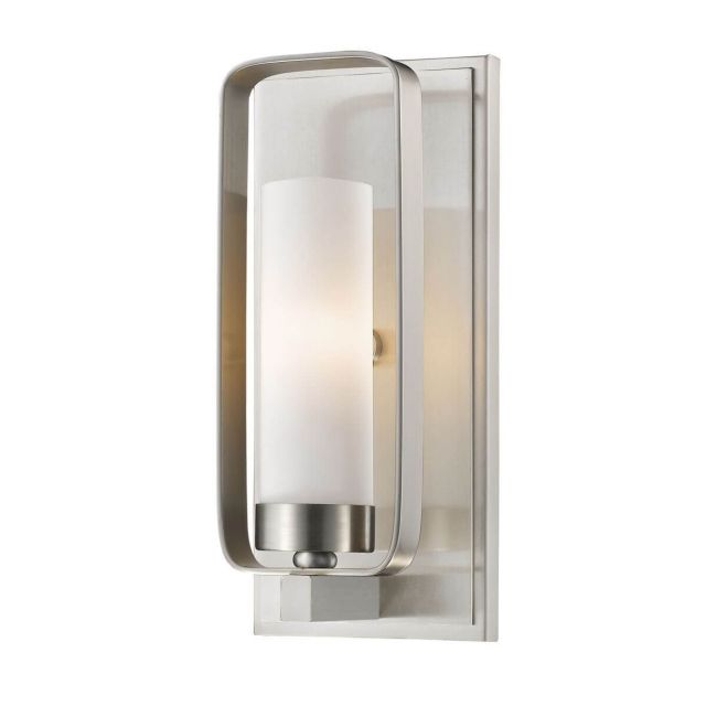 Z-Lite Lighting 6000-1S-BN Aideen 1 Light 10 inch Tall Wall Sconce in Brushed Nickel with Matte Opal Glass