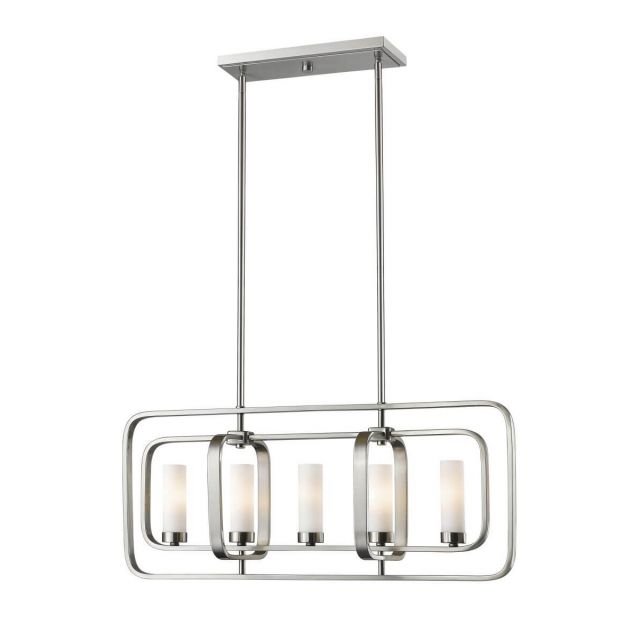 Z-Lite Lighting 6000-5L-BN Aideen 5 Light 32 inch Island Light in Brushed Nickel with Matte Opal Glass