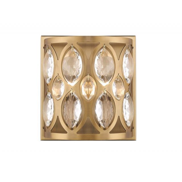 Z-Lite 6010-2S-HB Dealey 2 Light 9 Inch Tall Wall Sconce in Heirloom Brass with Clear Crystal Shade