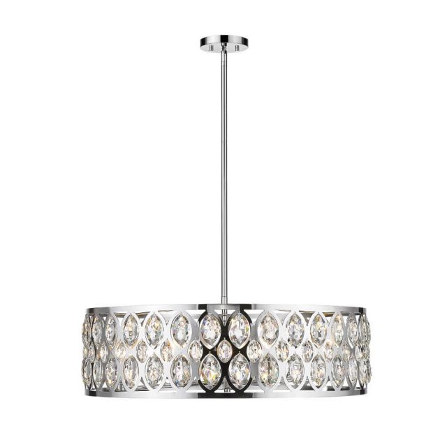 Z-Lite Lighting Dealey 8 Light 30 Inch Chandelier in Chrome with K9 Clear Crystal 6010-30CH