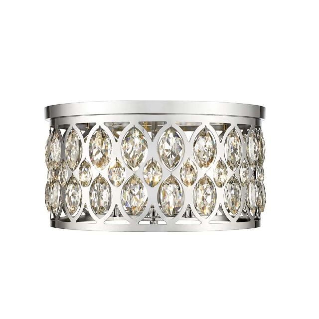 Z-Lite Lighting Dealey 5 Light 18 inch Flush Mount in Chrome with Clear Crystal 6010F18CH