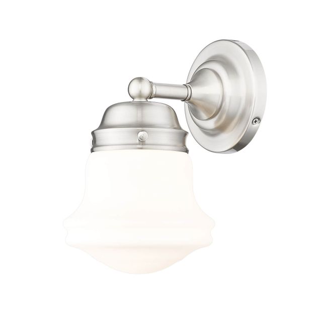 Z-Lite Lighting 735-1S-BN Vaughn 1 Light 10 inch Tall Wall Sconce in Brushed Nickel with Matte Opal Glass Shade