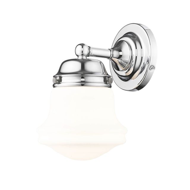 Z-Lite Lighting 735-1S-CH Vaughn 1 Light 10 inch Tall Wall Sconce in Chrome with Matte Opal Glass Shade