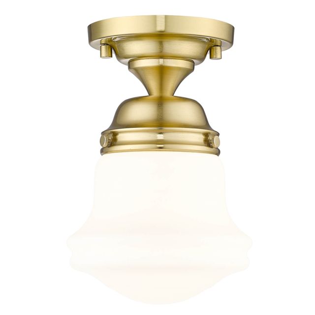 Z-Lite Lighting 735F1-LG Vaughn 1 Light 6 inch Flush Mount in Luxe Gold with Matte Opal Glass Shade