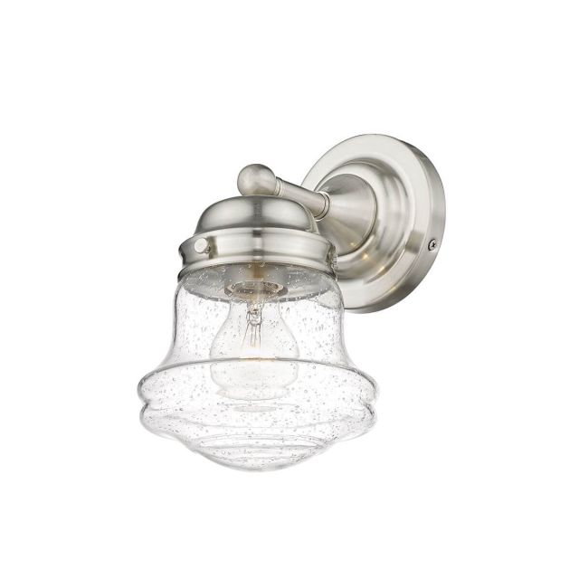 Z-Lite Lighting 736-1S-BN Vaughn 1 Light 10 inch Tall Wall Sconce in Brushed Nickel with Clear Seedy Glass