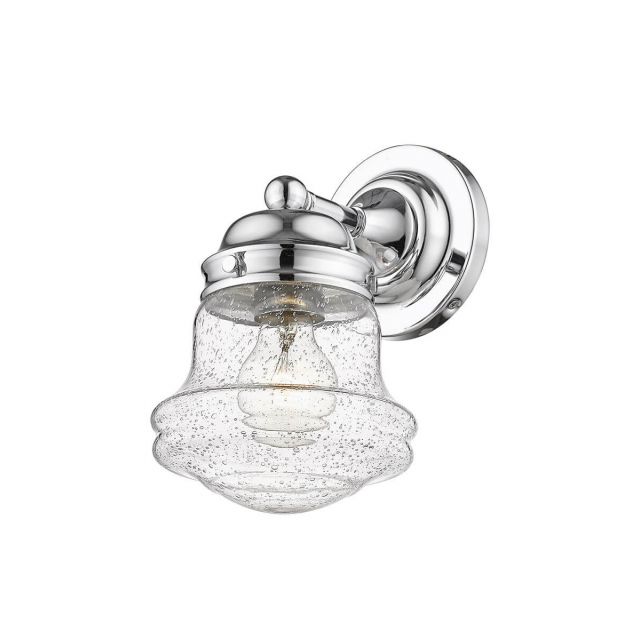 Z-Lite Lighting 736-1S-CH Vaughn 1 Light 10 inch Tall Wall Sconce in Chrome with Clear Seedy Glass