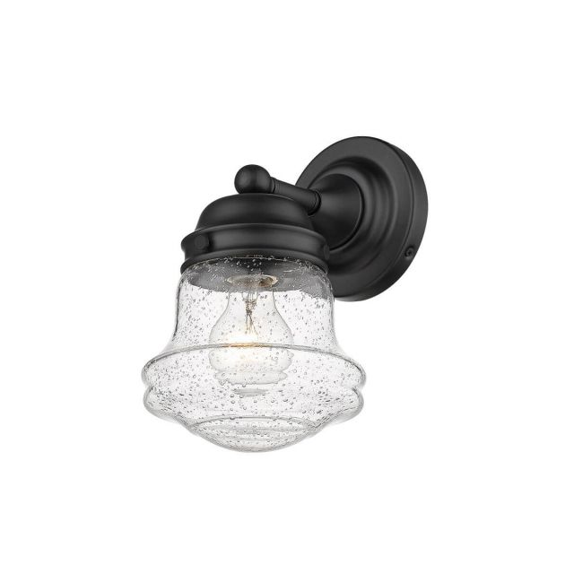 Z-Lite Lighting 736-1S-MB Vaughn 1 Light 10 inch Tall Wall Sconce in Matte Black with Clear Seedy Glass