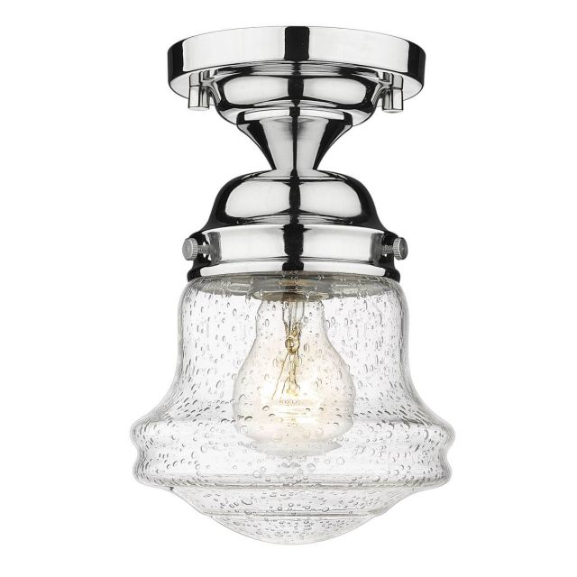 Z-Lite Lighting 736F1-CH Vaughn 1 Light 6 inch Flush Mounts in Chrome with Clear Seedy Glass
