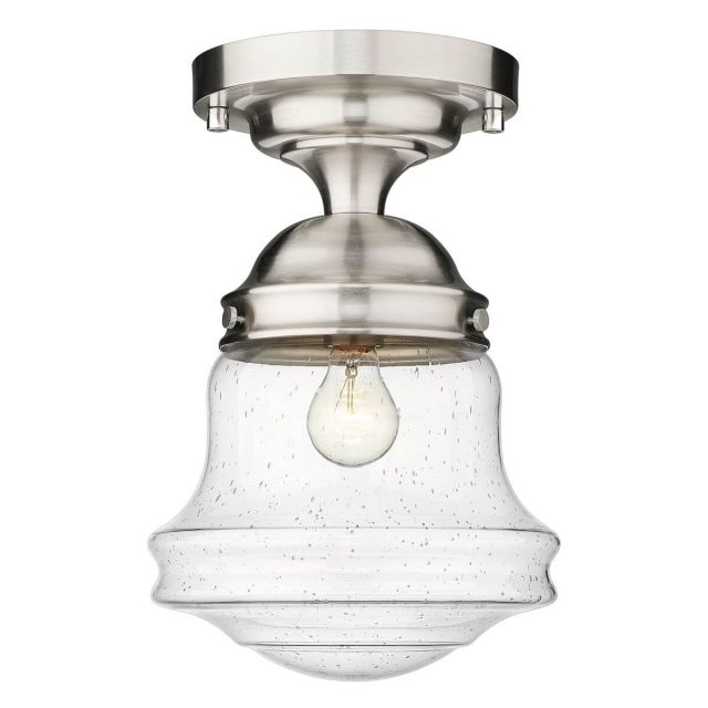 Z-Lite Lighting 736F10-BN Vaughn 1 Light 11 inch Flush Mounts in Brushed Nickel with Clear Seedy Glass