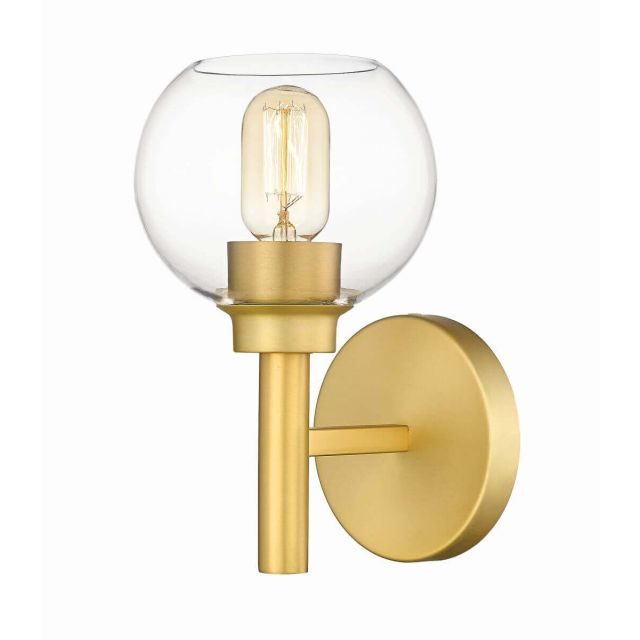 Z-Lite Lighting Sutton 1 Light 10 inch Tall Wall Sconce in Brushed Gold with Clear Glass 7502-1S-BG