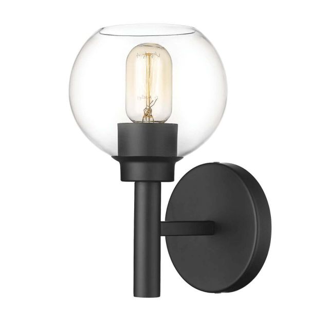 Z-Lite Lighting Sutton 1 Light 10 inch Tall Wall Sconce in Matte Black with Clear Glass 7502-1S-MB