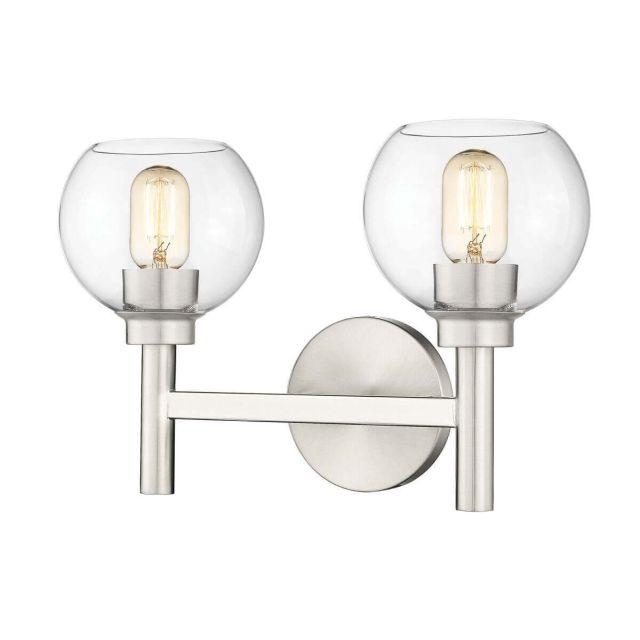 Z-Lite Lighting Sutton 2 Light 16 inch Bath Vanity Light in Brushed Nickel with Clear Glass 7502-2V-BN