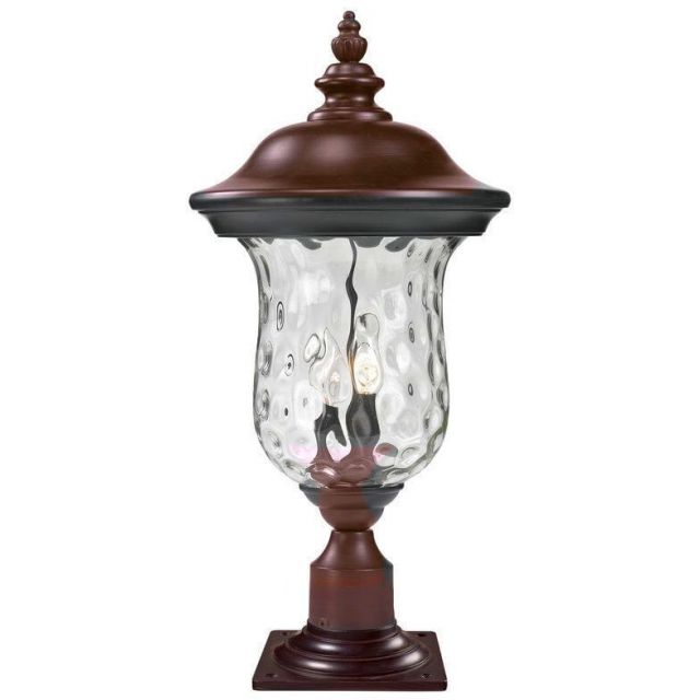 Z-Lite 533PHM-533PM-RBRZ Armstrong Three Light 23 Inch Tall Outdoor Post Mount Light In Bronze