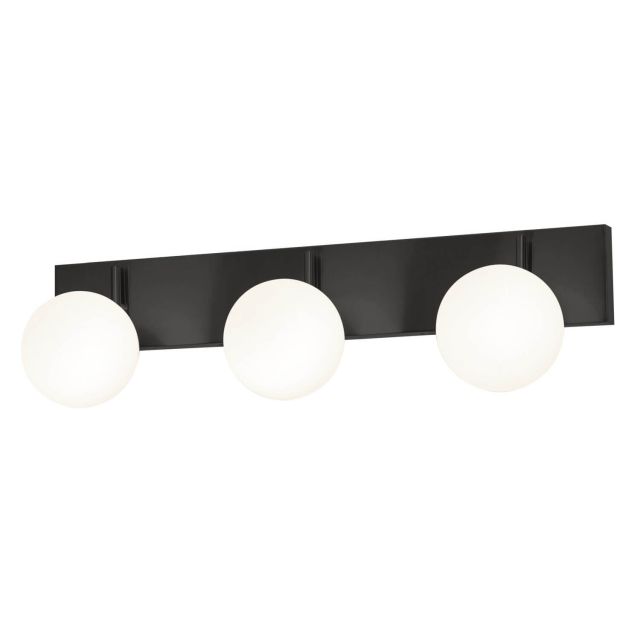 AFX Metropolitan 30 inch LED Bath Vanity Light in Satin Brass with White Glass Globe Diffusers