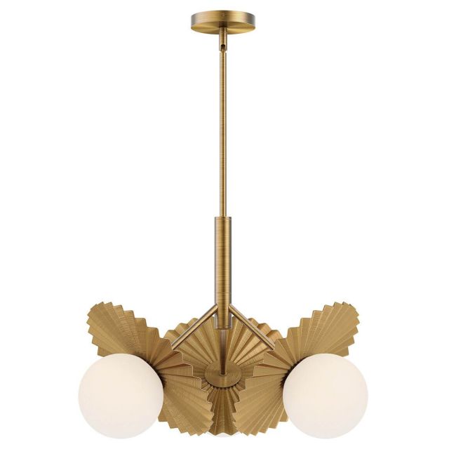 Alora Mood Plume 3 Light 22 inch Chandeliers in Brushed Gold with Matte Opal Glass CH501322BGOP