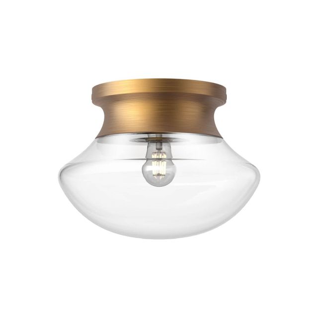 Alora Mood Marcel 1 Light 11 inch Flush Mount in Aged Gold with Clear Glass FM464012AG
