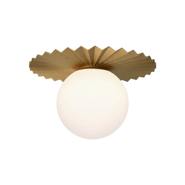 Alora Mood Plume 1 Light 14 inch Flush Mount in Brushed Gold with Opal Glass FM501214BGOP