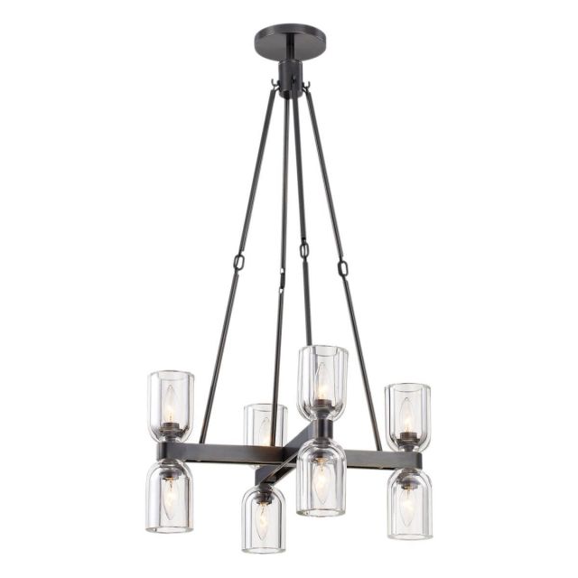 Alora Lighting CH338822UBCC Lucian 8 Light 22 inch Chandelier in Urban Bronze with Clear Crystal