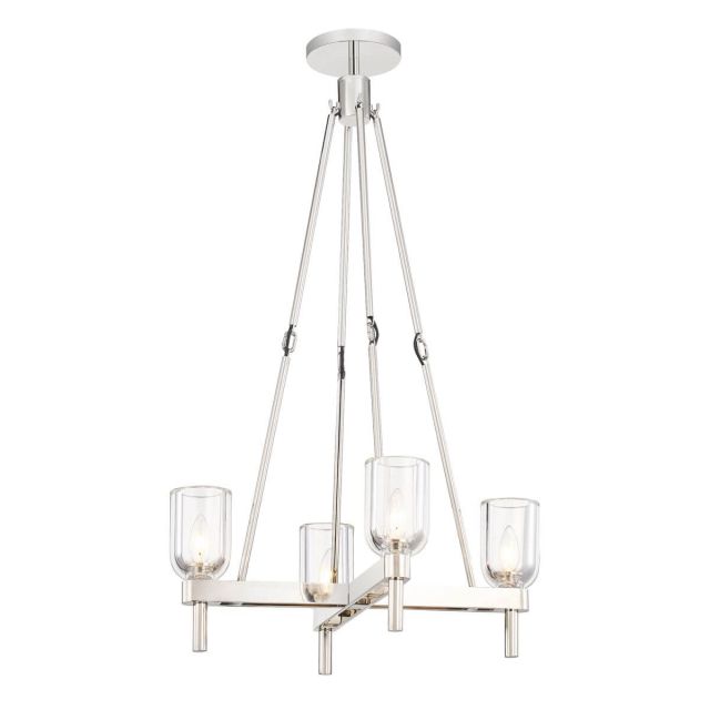 Alora Lighting Lucian 4 Light 22 inch Pendant in Polished Nickel with Clear Crystal PD338422PNCC