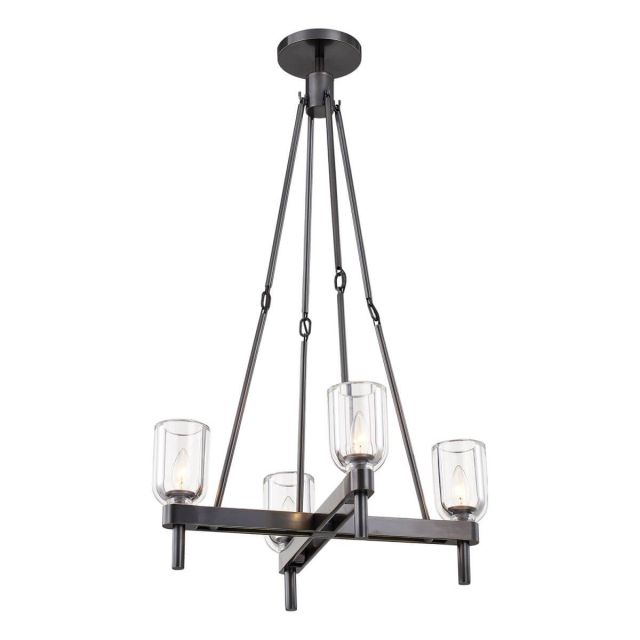 Alora Lighting Lucian 4 Light 22 inch Pendant in Urban Bronze with Clear Crystal PD338422UBCC