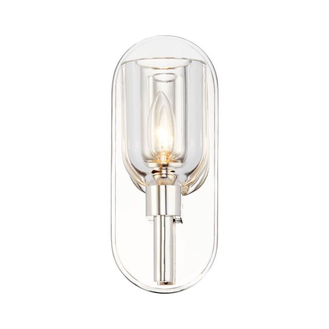 Alora Lighting Lucian 1 Light 9 inch Tall Wall Sconce in Polished Nickel with Clear Crystal WV338101PNCC