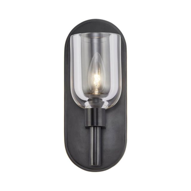 Alora Lighting WV338101UBCC Lucian 1 Light 9 inch Tall Wall Sconce in Urban Bronze with Clear Crystal