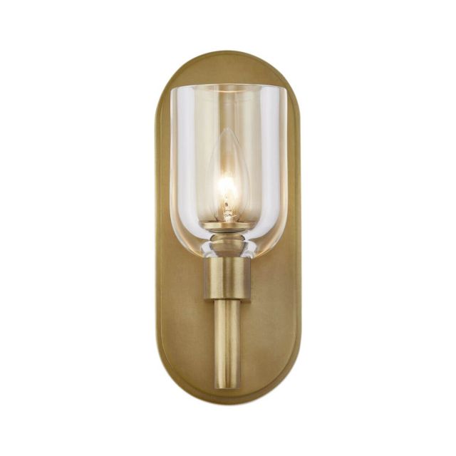Alora Lighting WV338101VBCC Lucian 1 Light 9 inch Tall Wall Sconce in Vintage Brass with Clear Crystal