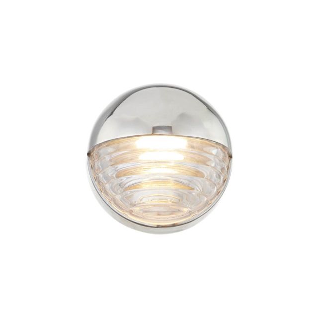Alora Lighting WV330106PNCR Palais 6 inch LED Wall Sconce in Polished Nickel with Clear Ribbed Glass
