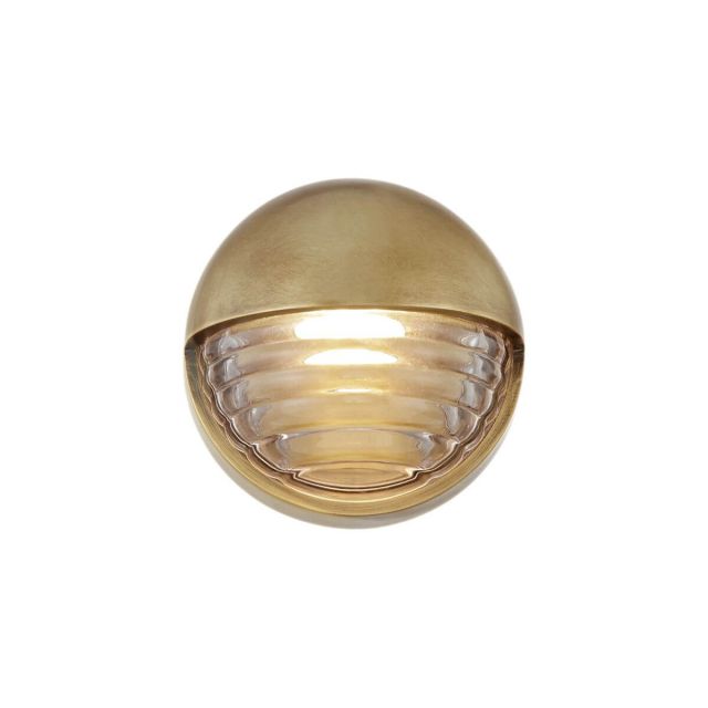Alora Lighting WV330106VBCR Palais 6 inch LED Wall Sconce in Vintage Brass with Clear Ribbed Glass