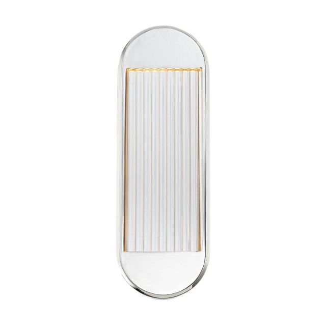 Alora Lighting WV330216PN Palais 17 inch Tall LED Wall Sconce in Polished Nickel with Clear Ribbed Acrylic Diffuser