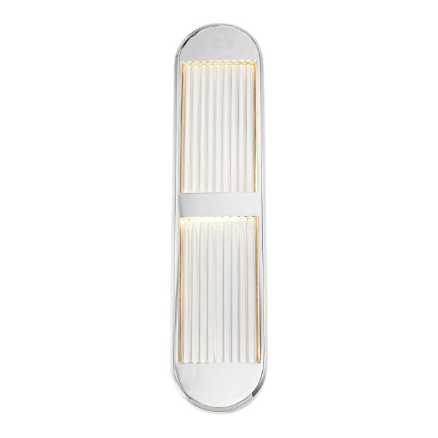 Alora Lighting WV330324PN Palais 24 inch Tall LED Wall Sconce in Polished Nickel with Clear Ribbed Acrylic Diffuser